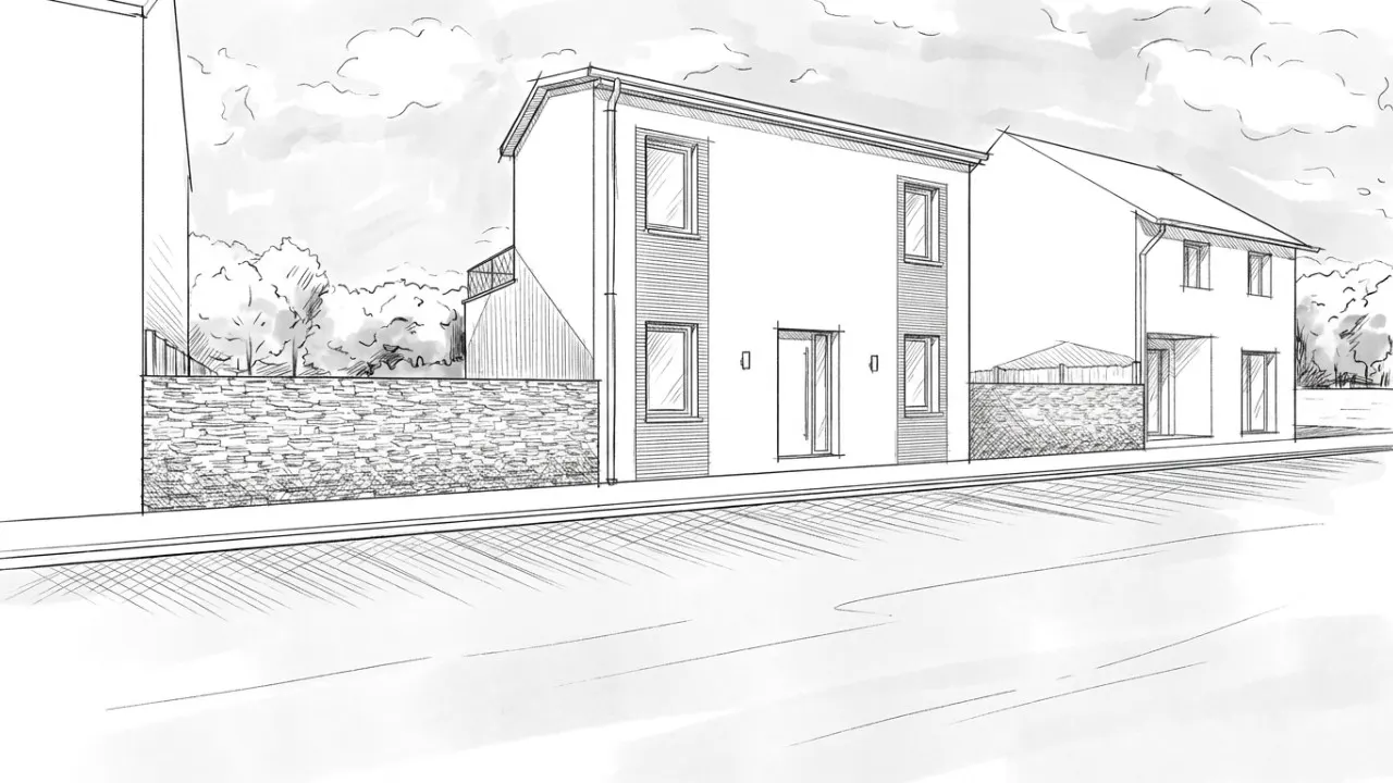 Croquis : construction d'une maison R+1 à Rezé (44)